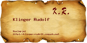 Klinger Rudolf névjegykártya